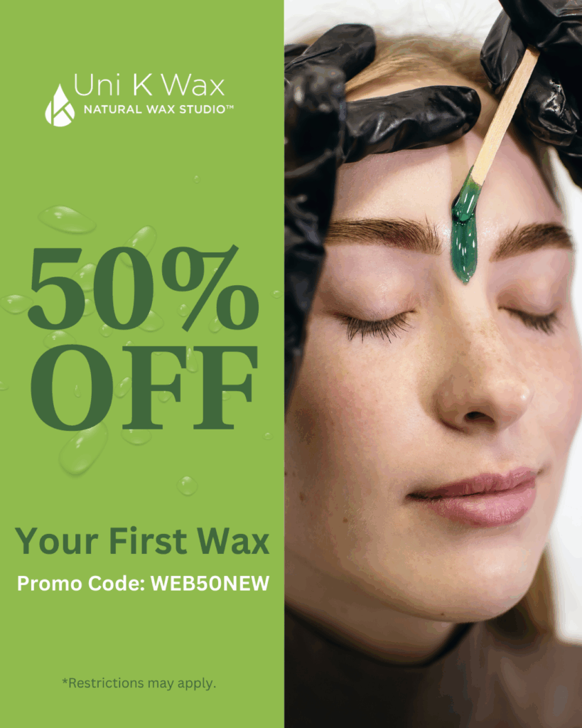 50% off first wax with promo code.