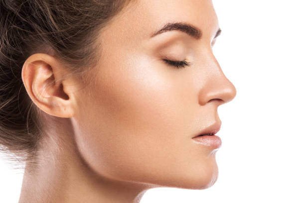 Profile of serene woman with closed eyes